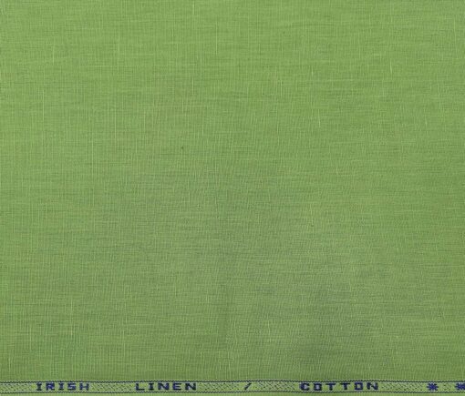 Arvind Men's Cotton Linen Self Design Unstitched Shirt Fabric (Olive Green)