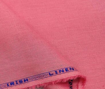Arvind Men's Cotton Linen Self Design Unstitched Shirt Fabric (Rouge Pink)