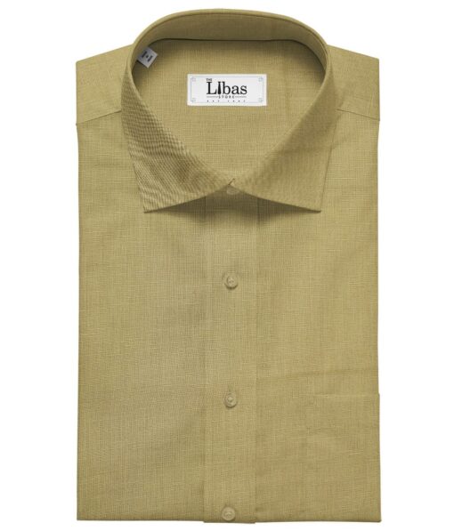 Arvind Men's Cotton Linen Self Design Unstitched Shirt Fabric (Sand Castle Beige)