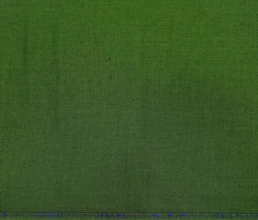 Arvind Men's Cotton Linen Self Design Unstitched Shirt Fabric (Dark Seaweed Green)