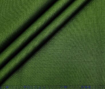 Arvind Men's Cotton Linen Self Design Unstitched Shirt Fabric (Dark Seaweed Green)
