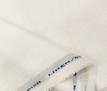 Arvind Men's Cotton Linen Self Design Unstitched Shirt Fabric (White)