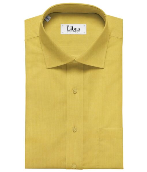 Birla Century Men's Cotton Structured 1.60 Meter Unstitched Shirt Fabric (Honey Yellow)