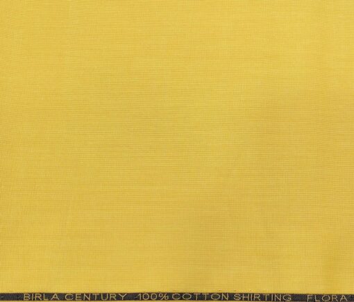 Birla Century Men's Cotton Structured 1.60 Meter Unstitched Shirt Fabric (Honey Yellow)