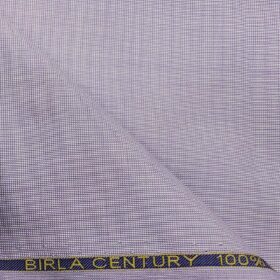 Birla Century Men's Cotton Structured 1.60 Meter Unstitched Shirt Fabric (Light Purple)
