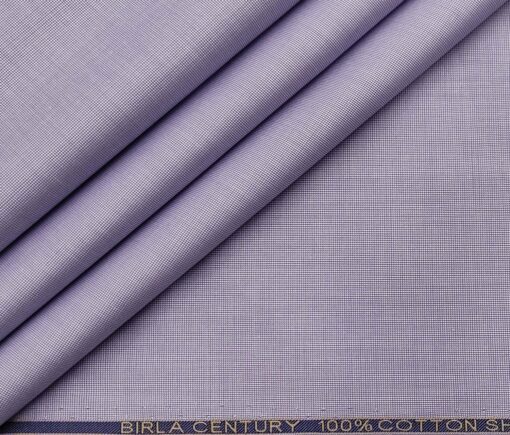 Birla Century Men's Cotton Structured 1.60 Meter Unstitched Shirt Fabric (Light Purple)