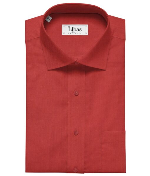 Birla Century Men's Cotton Structured 1.60 Meter Unstitched Shirt Fabric (Red)