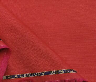 Birla Century Men's Cotton Structured 1.60 Meter Unstitched Shirt Fabric (Red)