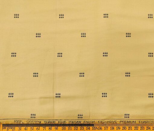 Exquisite Men's Cotton Printed 1.60 Meter Unstitched Shirt Fabric (Biscotti Beige)