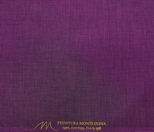 Tessitura Monti Men's Cotton Structured 1.60 Meter Unstitched Shirt Fabric (Dark Magenta)