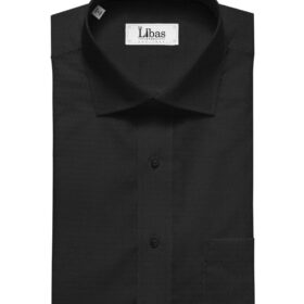 Tessitura Monti Men's Cotton Jacquard 1.60 Meter Unstitched Shirt Fabric (Black)