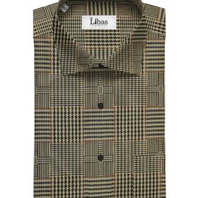 Tessitura Monti Men's Cotton Self Design 1.60 Meter Unstitched Shirt Fabric (Light Brown)