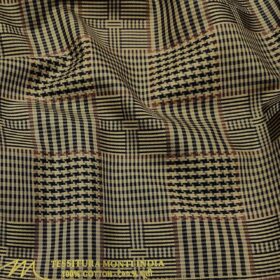 Tessitura Monti Men's Cotton Self Design 1.60 Meter Unstitched Shirt Fabric (Light Brown)