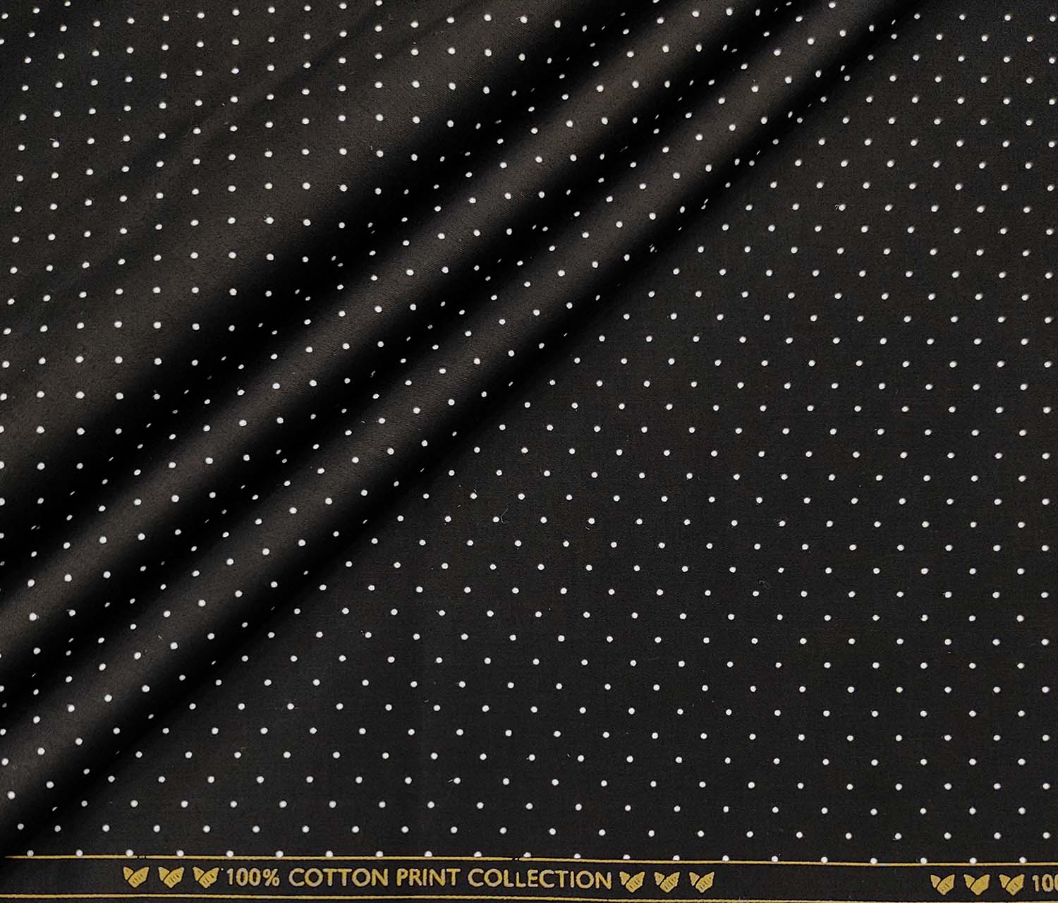Monza Men's Cotton Printed 1.60 Meter Unstitched Shirt Fabric (Black)
