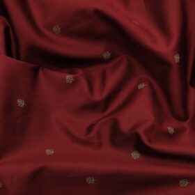Nemesis Men's Cotton Printed Unstitched Shirt Fabric (Dark Maroon)
