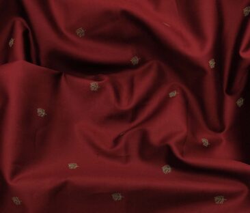 Nemesis Men's Cotton Printed Unstitched Shirt Fabric (Dark Maroon)