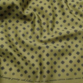 Nemesis Men's Cotton Printed Unstitched Shirt Fabric (Green)