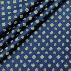 Nemesis Men's Cotton Printed Unstitched Shirt Fabric (Royal Blue)