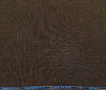 Siyaram's Men's Cotton Linen Self Design Unstitched Shirt Fabric (Dark Brown)