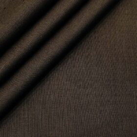 Siyaram's Men's Cotton Linen Self Design Unstitched Shirt Fabric (Dark Brown)