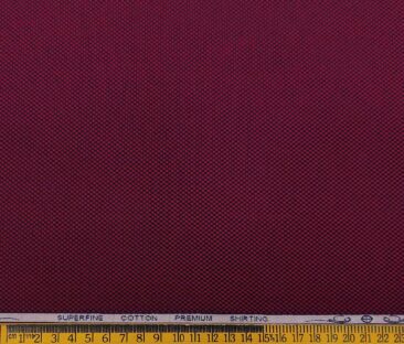 Solino Men's Cotton Structured 1.60 Meter Unstitched Shirt Fabric (Red)
