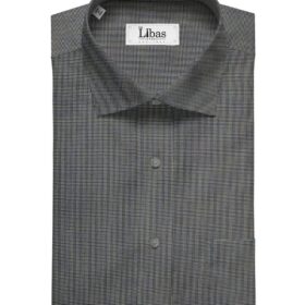 Solino Men's Cotton Structured 1.60 Meter Unstitched Shirt Fabric (Dark Grey)