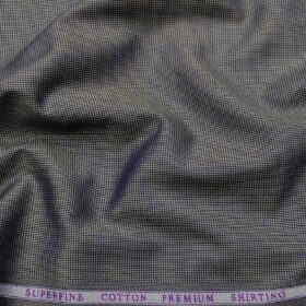 Solino Men's Cotton Structured 1.60 Meter Unstitched Shirt Fabric (Dark Grey)