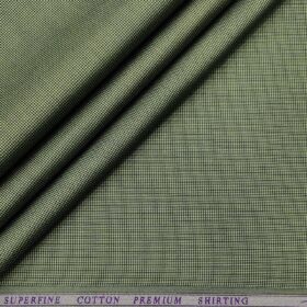 Solino Men's Cotton Structured 1.60 Meter Unstitched Shirt Fabric (Olive Green)