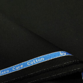 Arvind Men's Cotton Solids 1.30 Meter Unstitched Trouser Fabric (Black)