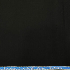 Arvind Men's Cotton Solids 1.30 Meter Unstitched Trouser Fabric (Black)