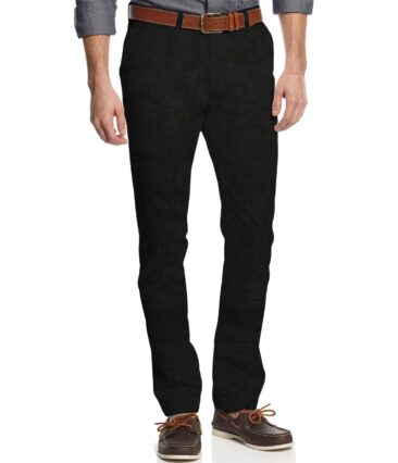 Arvind Men's Cotton Structured 1.30 Meter Unstitched Trouser Fabric (Black)
