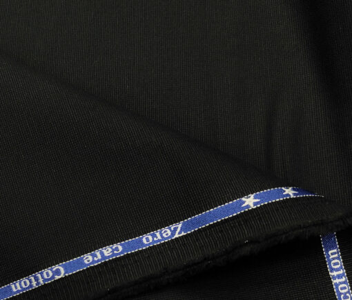 Arvind Men's Cotton Structured 1.30 Meter Unstitched Trouser Fabric (Black)