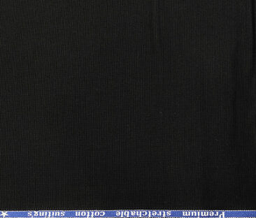 Arvind Men's Cotton Structured 1.30 Meter Unstitched Trouser Fabric (Black)