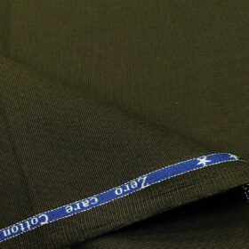 Arvind Men's Cotton Structured 1.30 Meter Unstitched Trouser Fabric (Dark Green)