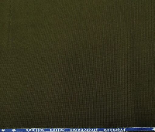 Arvind Men's Cotton Structured 1.30 Meter Unstitched Trouser Fabric (Dark Green)