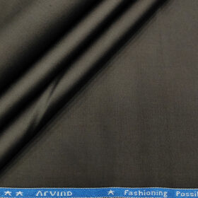 Arvind Men's Cotton Solids 1.30 Meter Unstitched Trouser Fabric (Dark Grey)