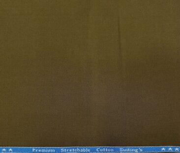 Arvind Men's Cotton Solids 1.30 Meter Unstitched Trouser Fabric (Dark Khakhi Brown)