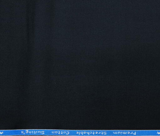 Arvind Men's Cotton Solids 1.30 Meter Unstitched Trouser Fabric (Dark Navy Blue)