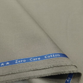Arvind Men's Cotton Solids 1.30 Meter Unstitched Trouser Fabric (Grey)