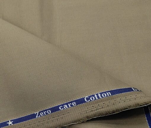 Arvind Men's Cotton Structured 1.30 Meter Unstitched Trouser Fabric (Hazelwood Beige)