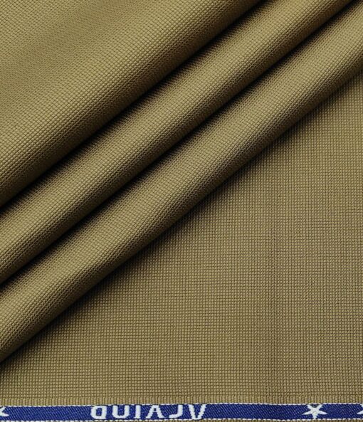 Arvind Men's Cotton Structured 1.30 Meter Unstitched Trouser Fabric (Khakhi)