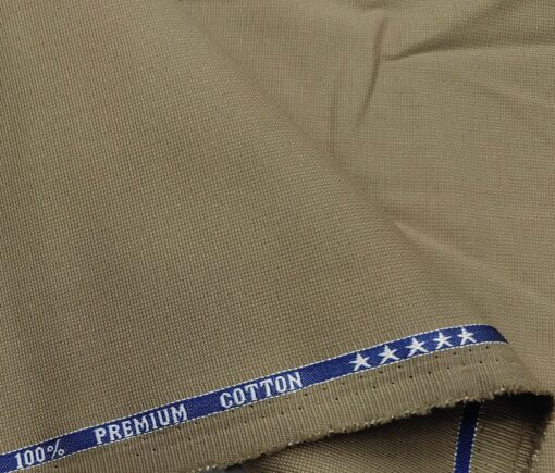 Arvind Men's Cotton Structured 1.30 Meter Unstitched Trouser Fabric (Light Brown)