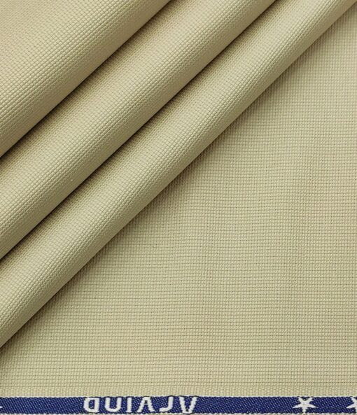 Arvind Men's Cotton Structured 1.30 Meter Unstitched Trouser Fabric (Tan Beige)