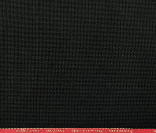 Arvind Men's Cotton Structured 1.30 Meter Unstitched Trouser Fabric (Black)