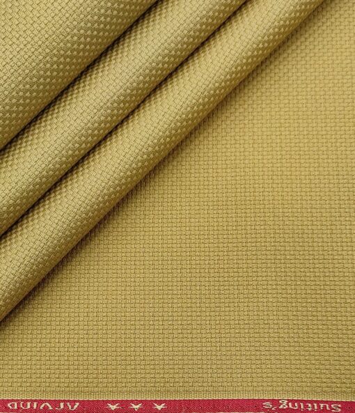 Arvind Men's Cotton Structured 1.30 Meter Unstitched Trouser Fabric (Macaroon Beige)