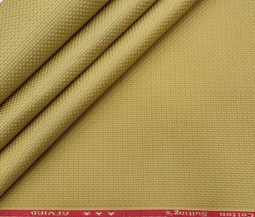 Arvind Men's Cotton Structured 1.30 Meter Unstitched Trouser Fabric (Macaroon Beige)