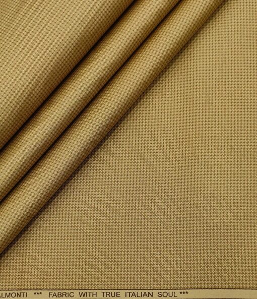 Almonti Men's Cotton Printed 1.30 Meter Unstitched Trouser Fabric (Biscotti Beige)