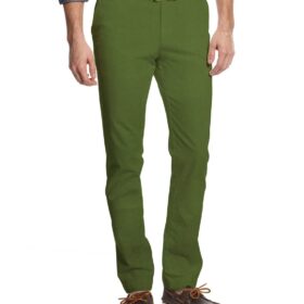 Almonti Men's Cotton Solids 1.30 Meter Unstitched Trouser Fabric (Crocodile Green)