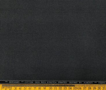 Almonti Men's Cotton Printed 1.30 Meter Unstitched Trouser Fabric (Dark Grey)
