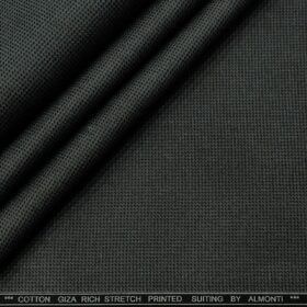 Almonti Men's Cotton Printed 1.30 Meter Unstitched Trouser Fabric (Dark Grey)